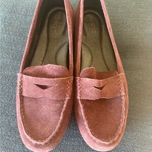 Born, Malena Burgundy Suede Loafers/ driving Mocs